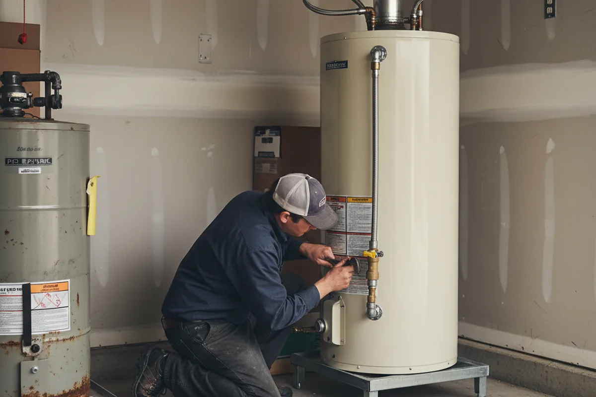 Water heater and shutoff valve replacement in Salisbury